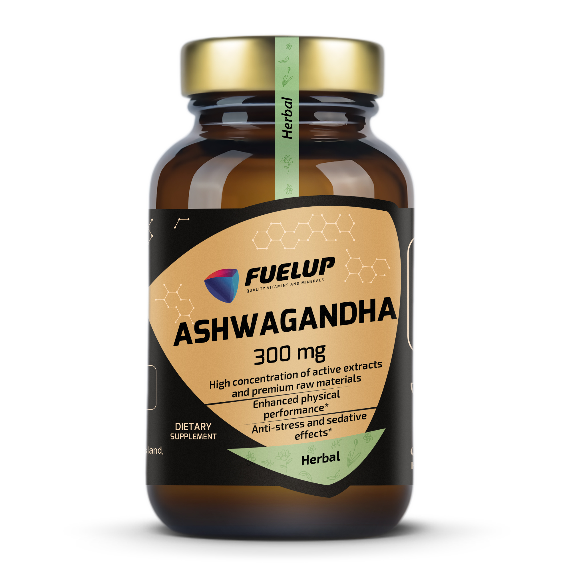 Fuel Up Ashwagandha 300 mg 60 капсул, вигляд банки спереду