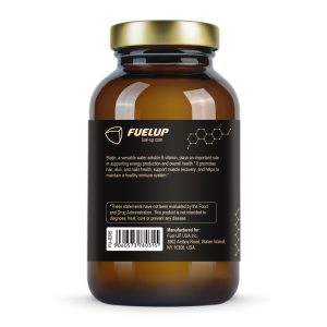 Склад біотину Fuel Up 10000 mcg 120 vegcaps на етикетці