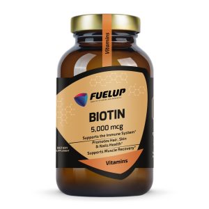Fuel Up Biotin 5000 mcg 120 капсул для волосся та шкіри, спереду