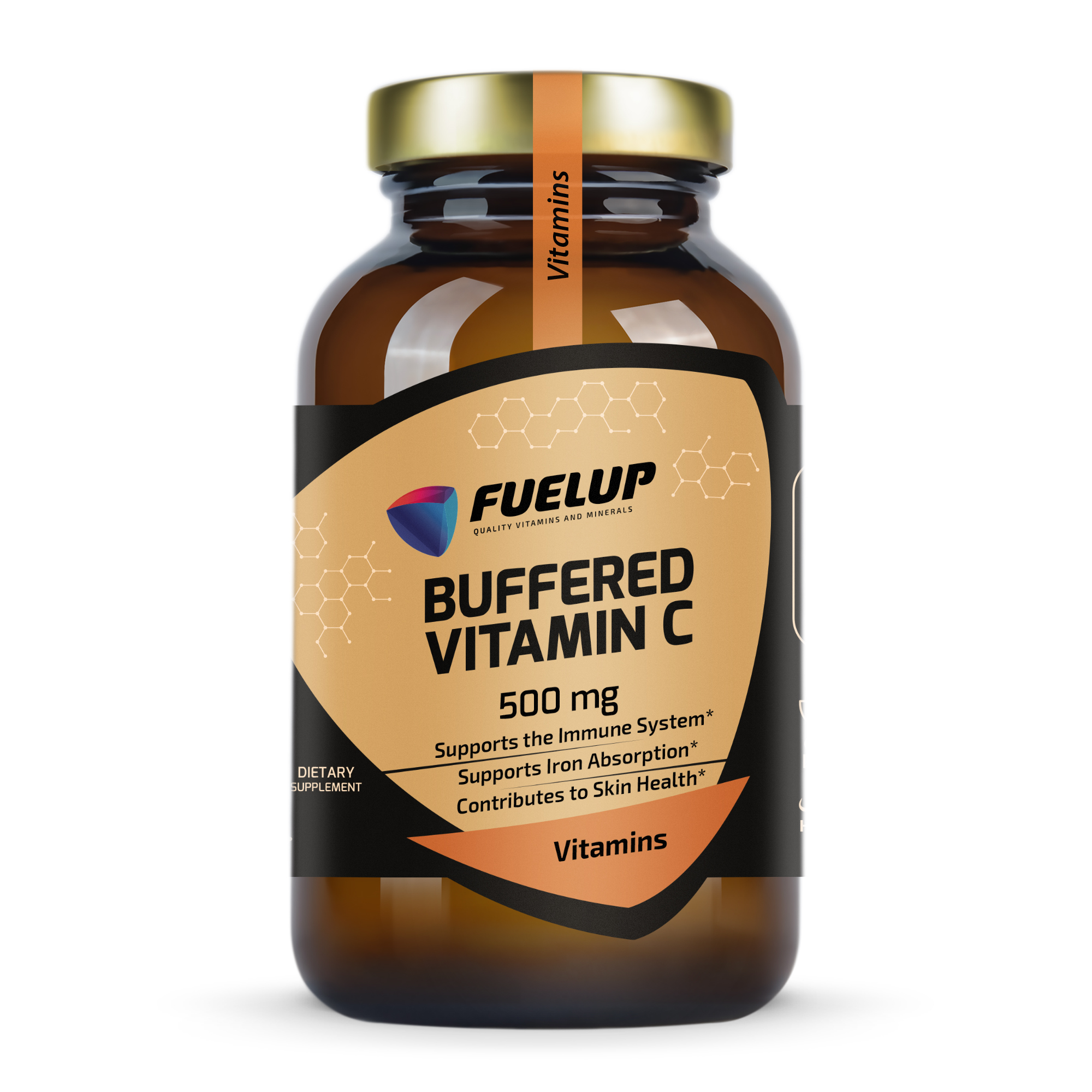 Fuel Up Buffered Vitamin C 500 mg 120 капсул, вигляд спереду
