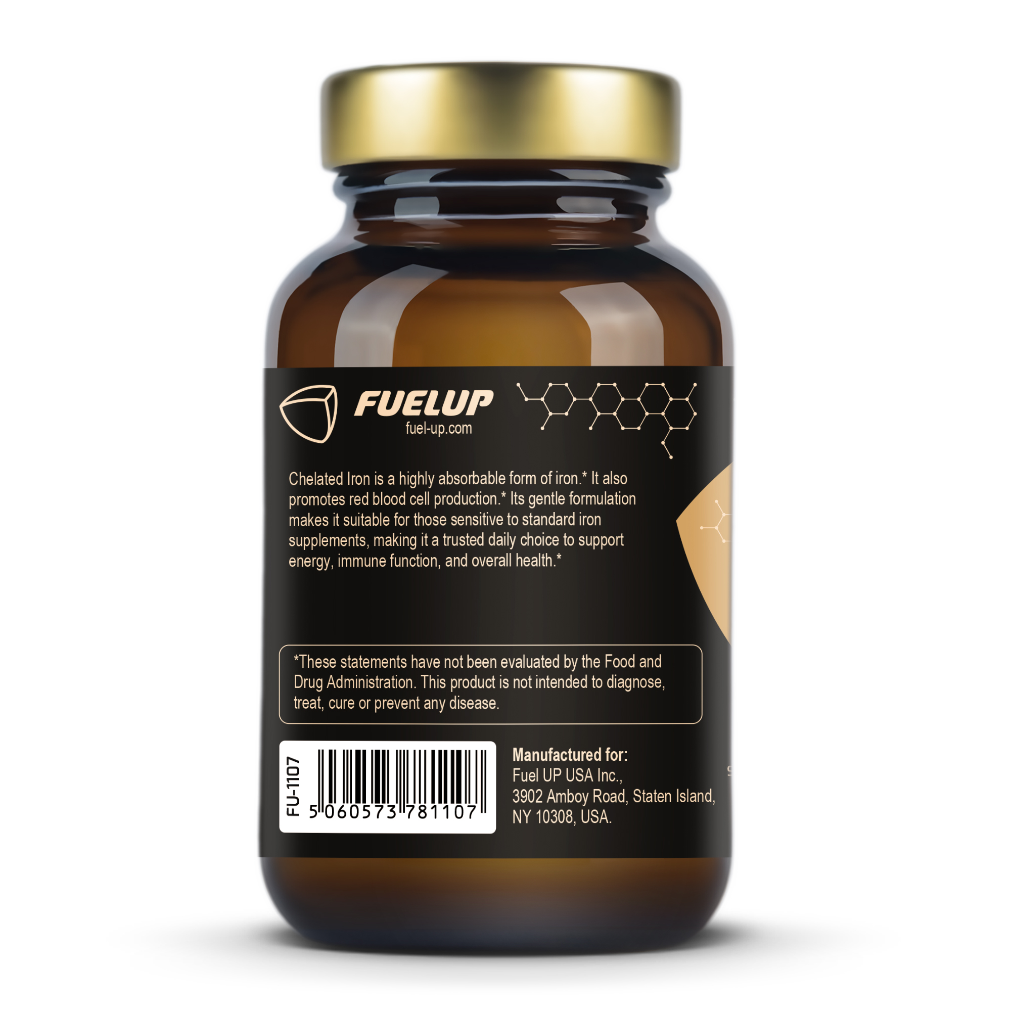 Детальний склад хелатного заліза Fuel Up 36 mg на упаковці