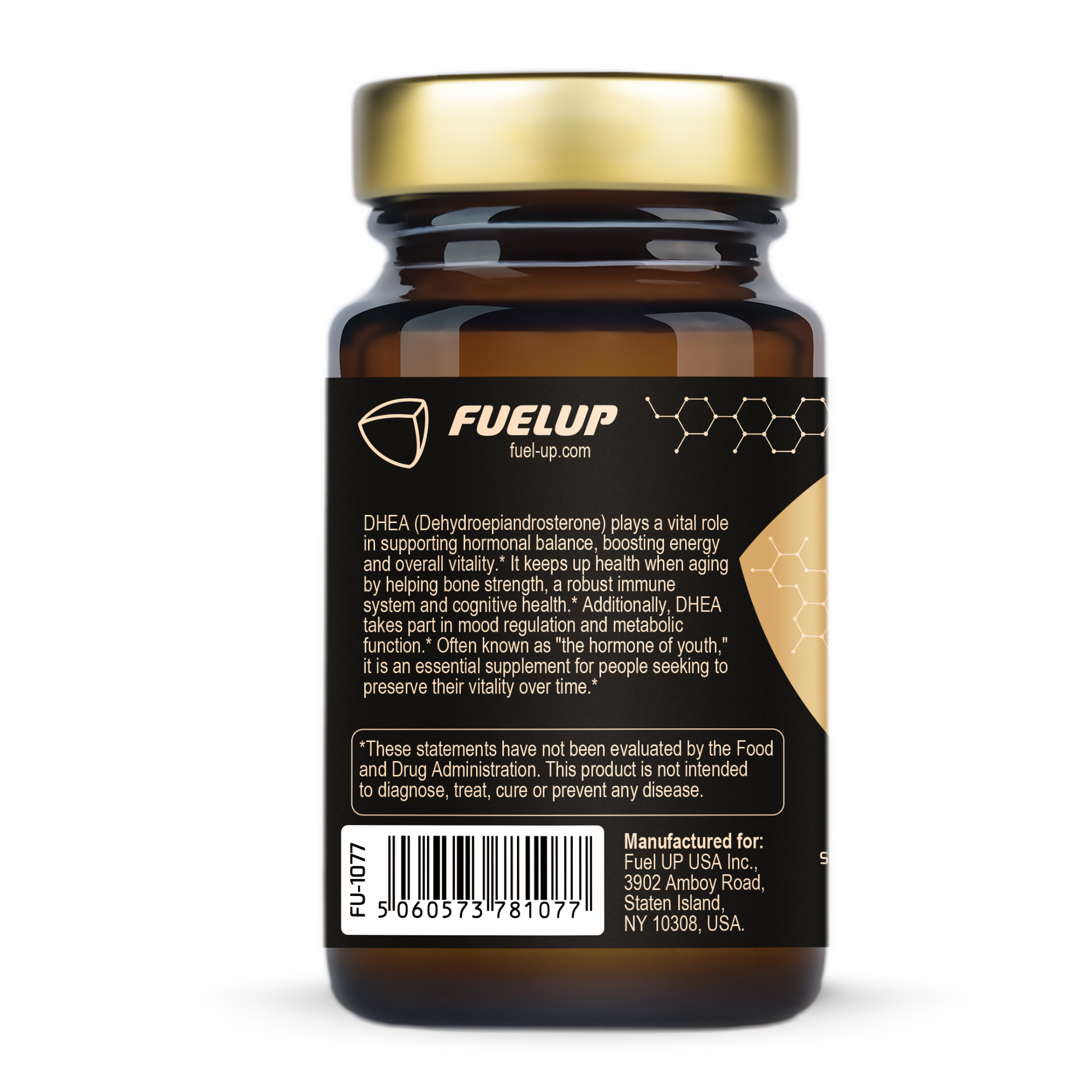 Склад однієї порції DHEA 25 mg Fuel Up на етикетці
