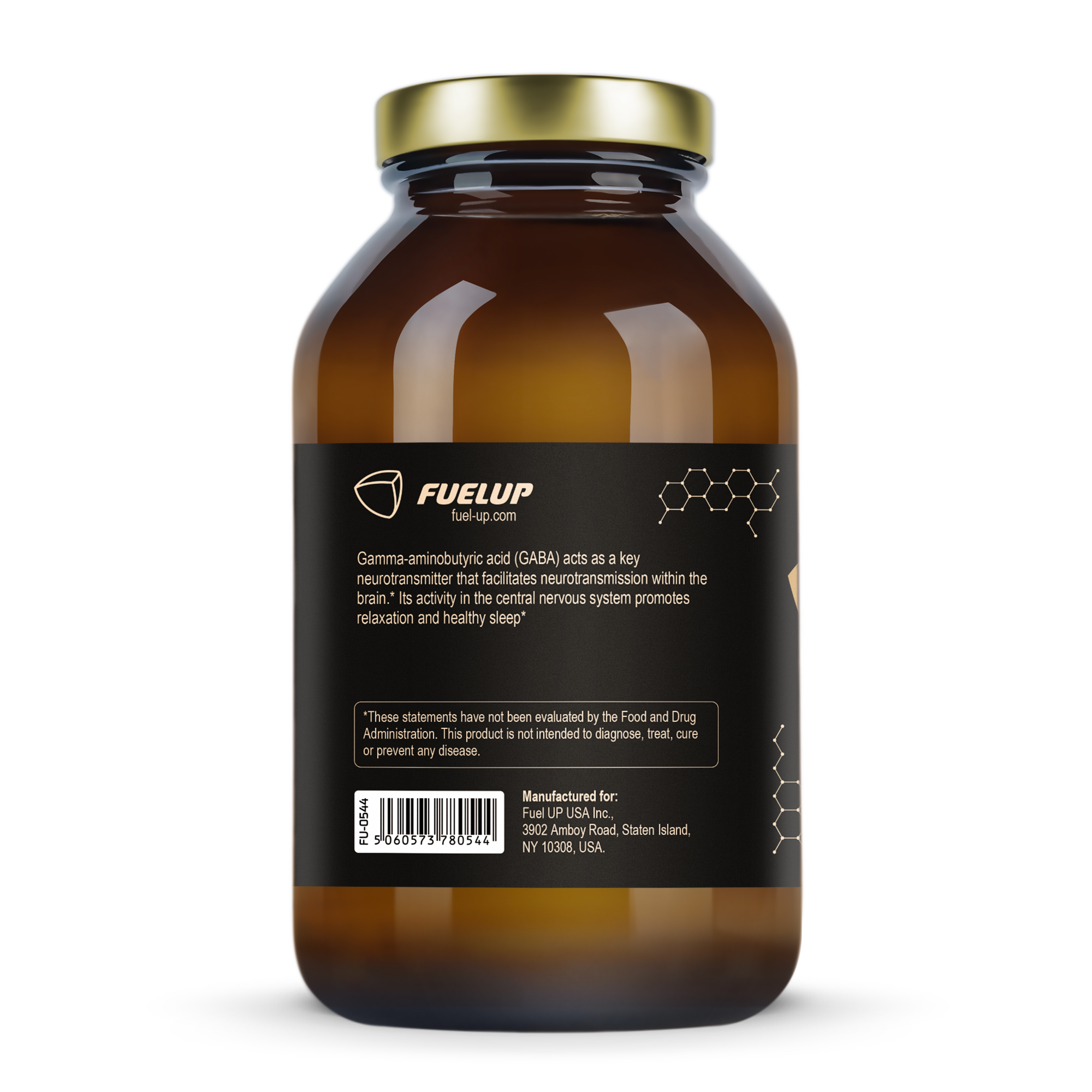 Склад ГАМК (GABA) 500 mg Fuel Up на етикетці банки