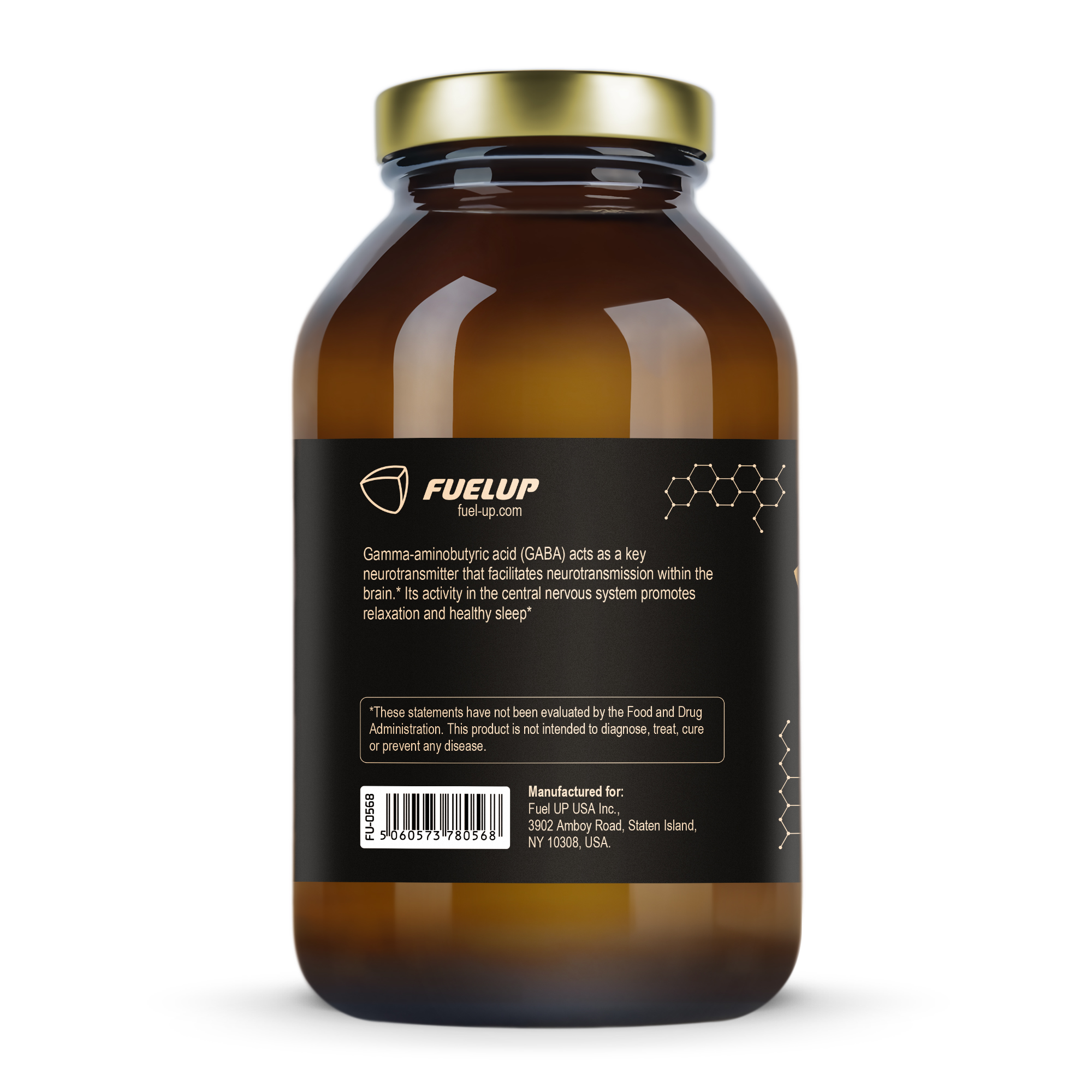 Деталізація складу GABA 750 mg Fuel Up 200 vegcaps на упаковці