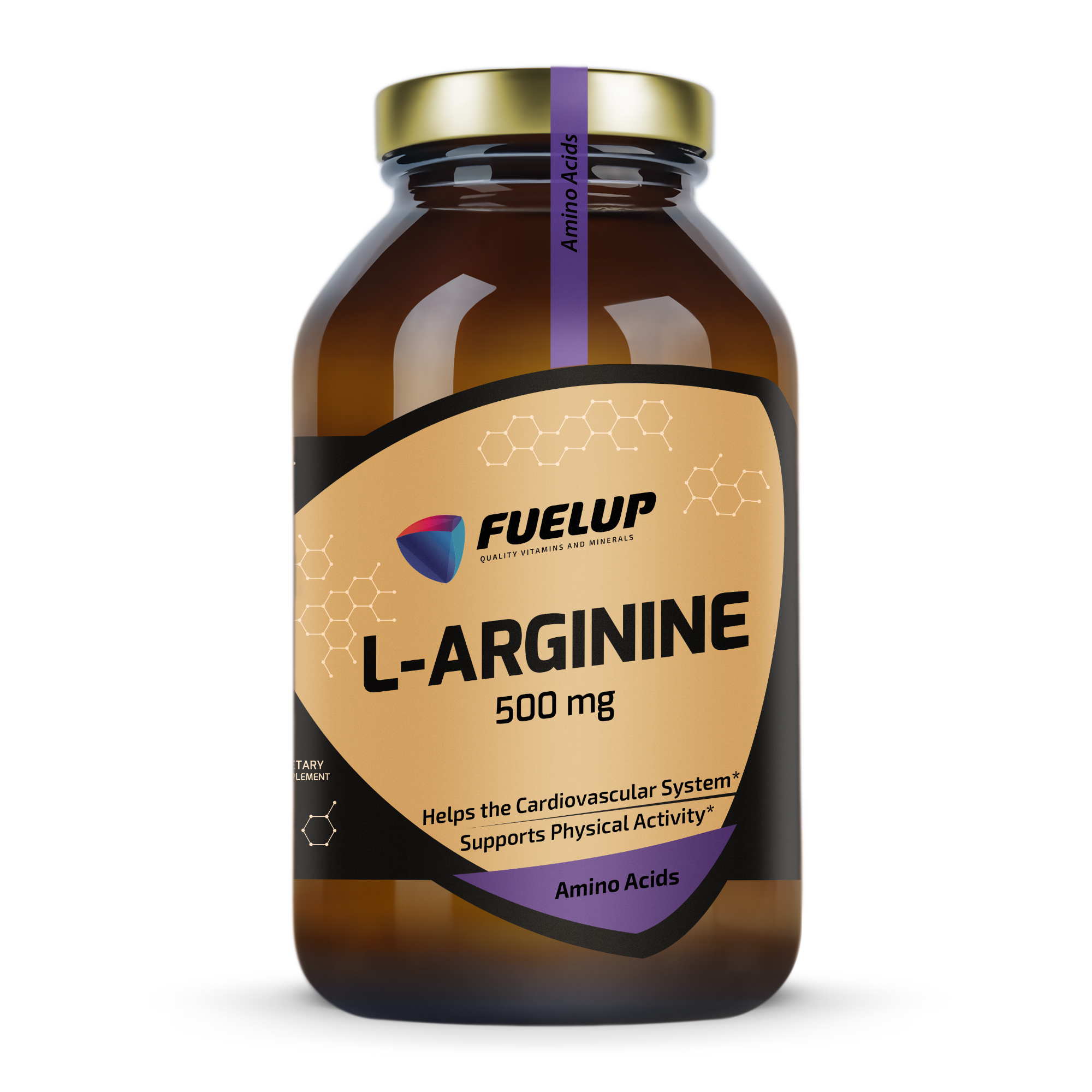 Fuel Up L-Arginine 500 mg 240 капсул, вигляд спереду