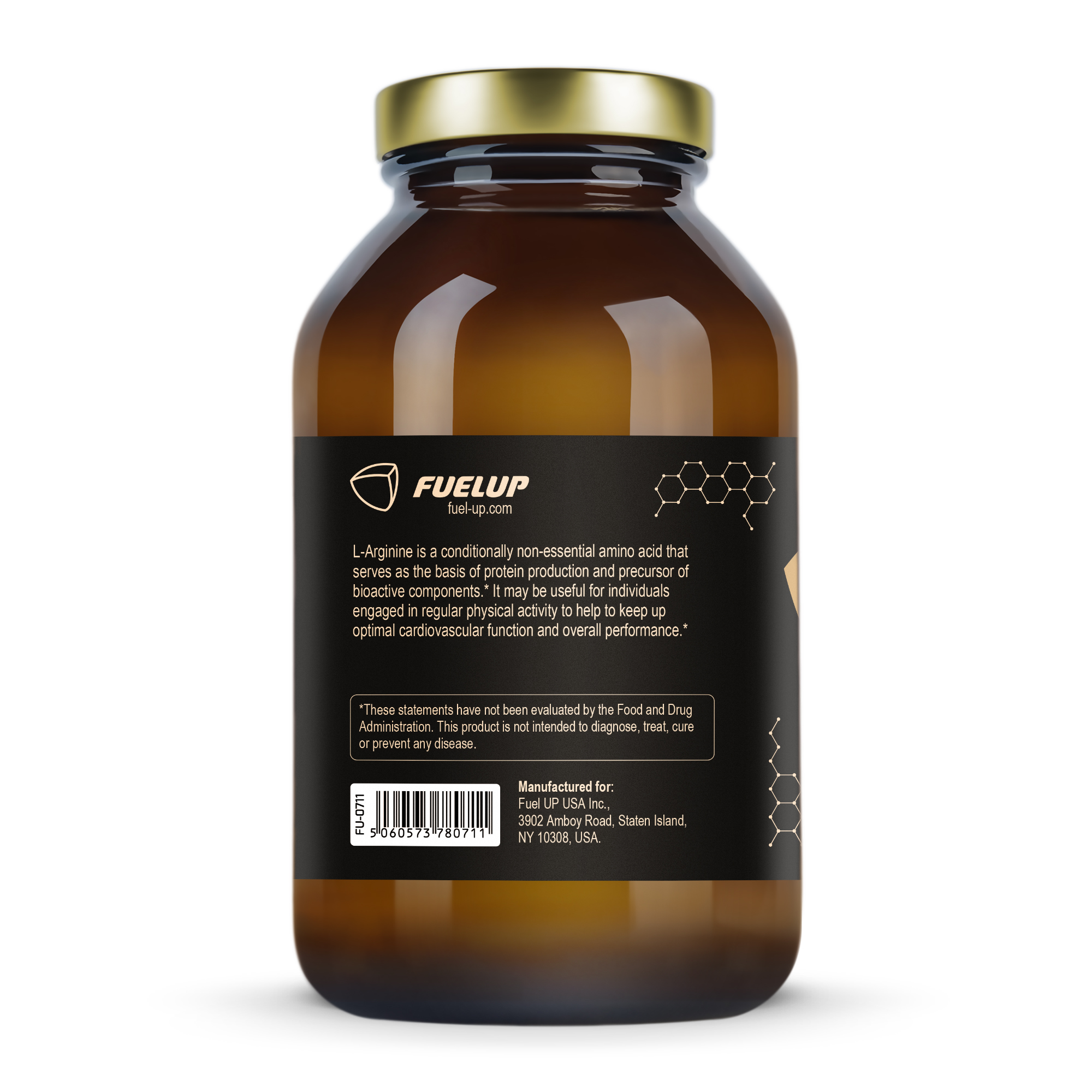 Склад амінокислоти L-Arginine 500 mg Fuel Up на упаковці