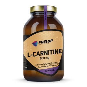 Fuel Up L-Carnitine 500 mg 180 капсул, фронтальна сторона банки
