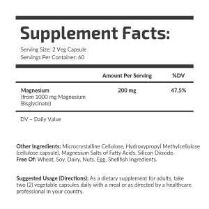 Банка Magnesium Glycinate 100 mg Fuel Up 120 vegcaps, збоку.