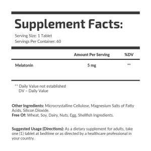 Банка Melatonin 5 mg Fuel Up 60 шт, вигляд під кутом.