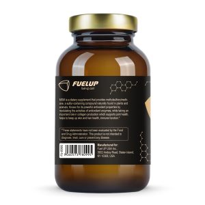 Склад МСМ (MSM) 700 mg Fuel Up на етикетці 120 vegcaps