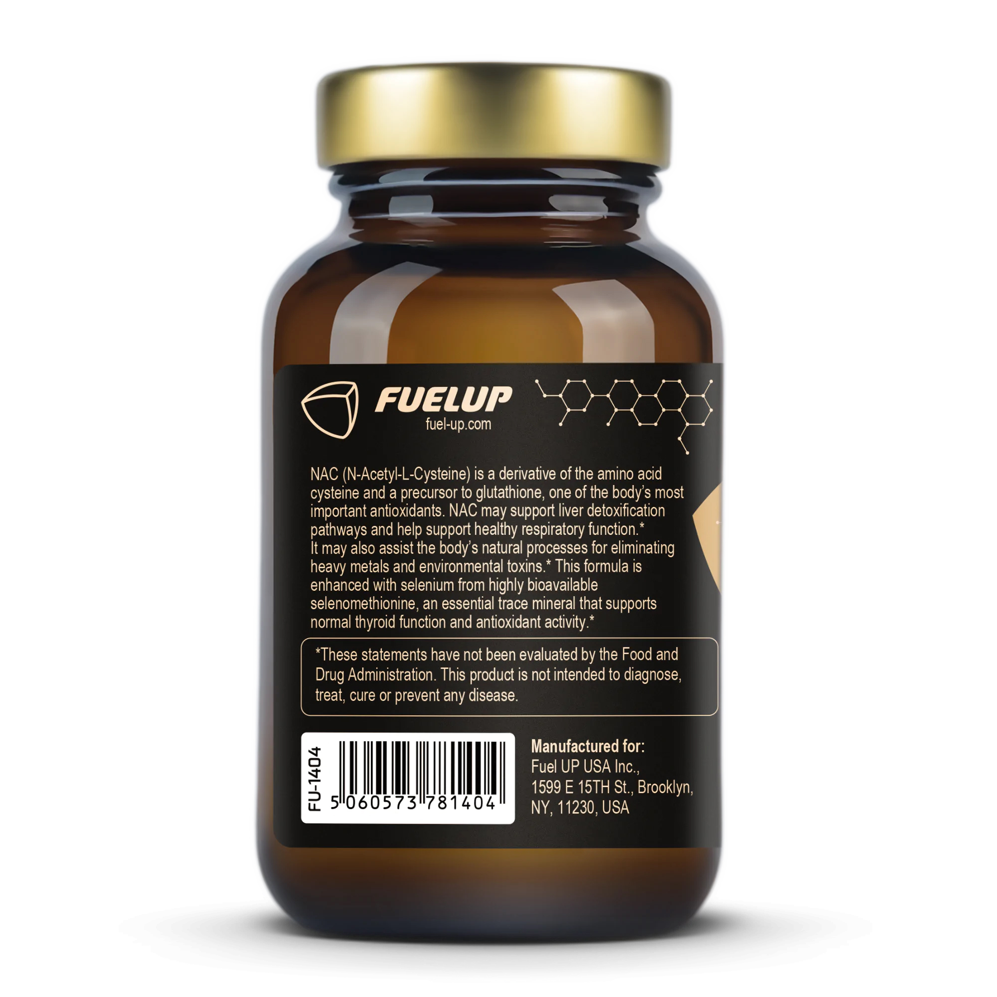 Склад NAC з селеном 600 mg Fuel Up на упаковці