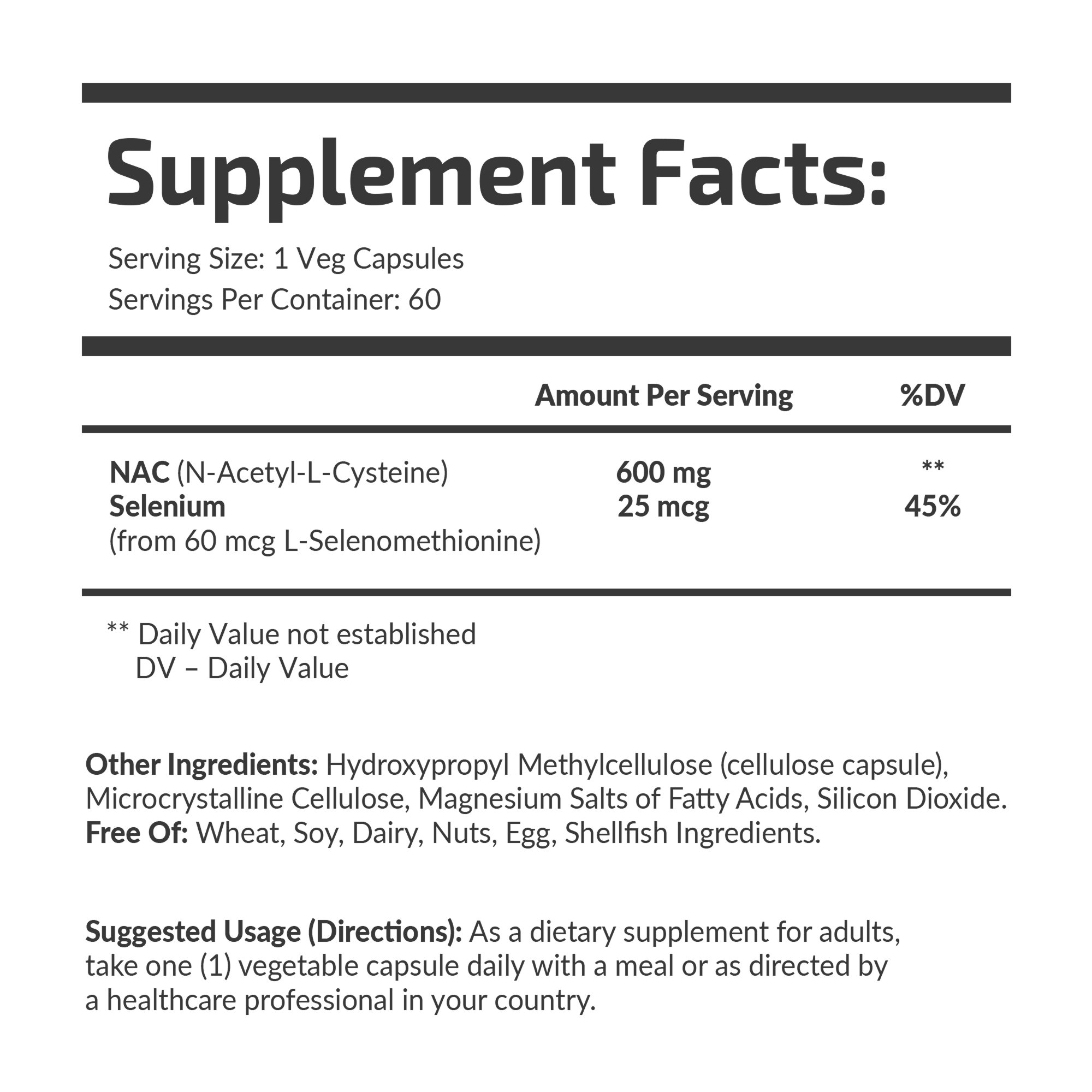 Банка NAC with Selenium 600 mg Fuel Up, вигляд збоку.