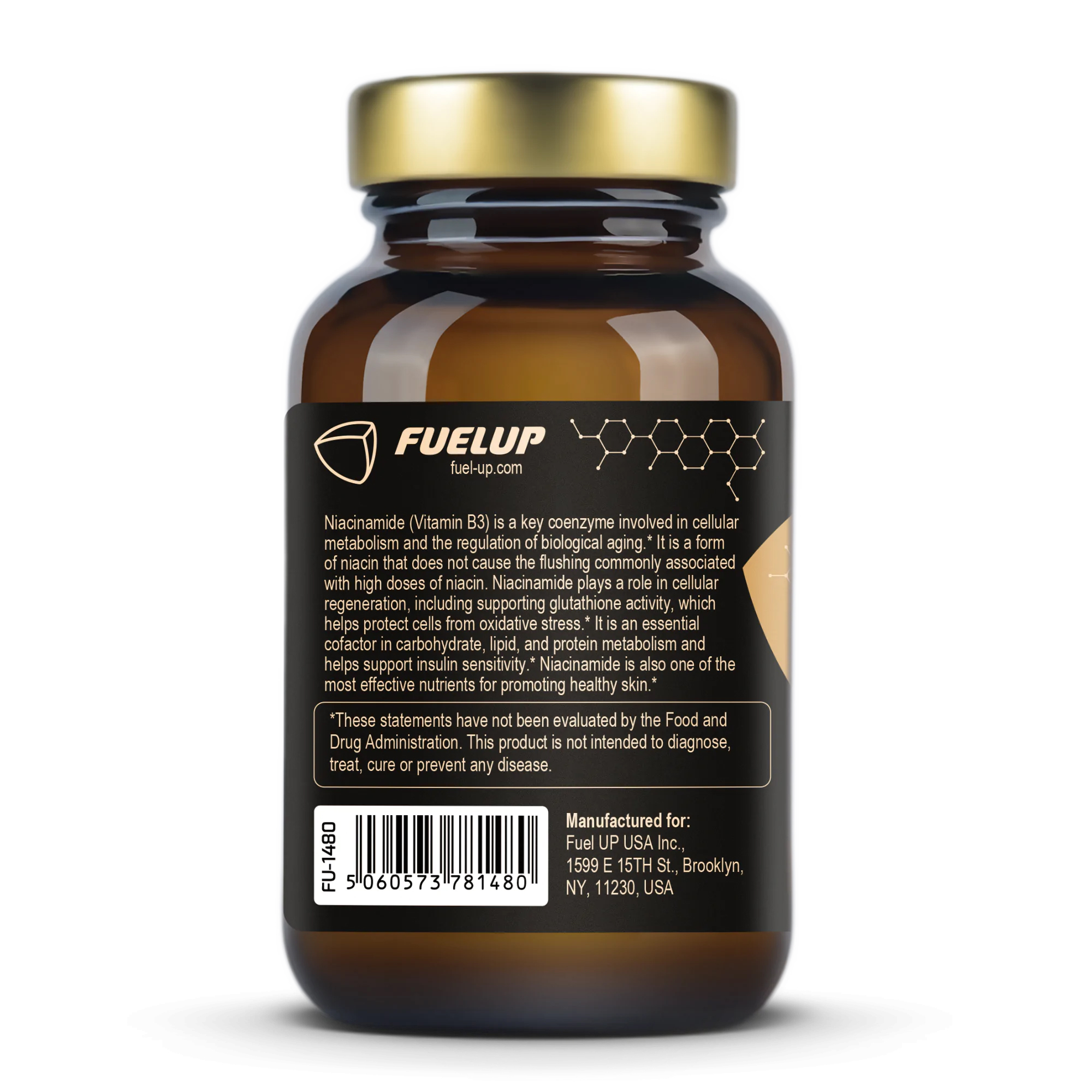 Склад ніацинаміду 500 mg Fuel Up на етикетці