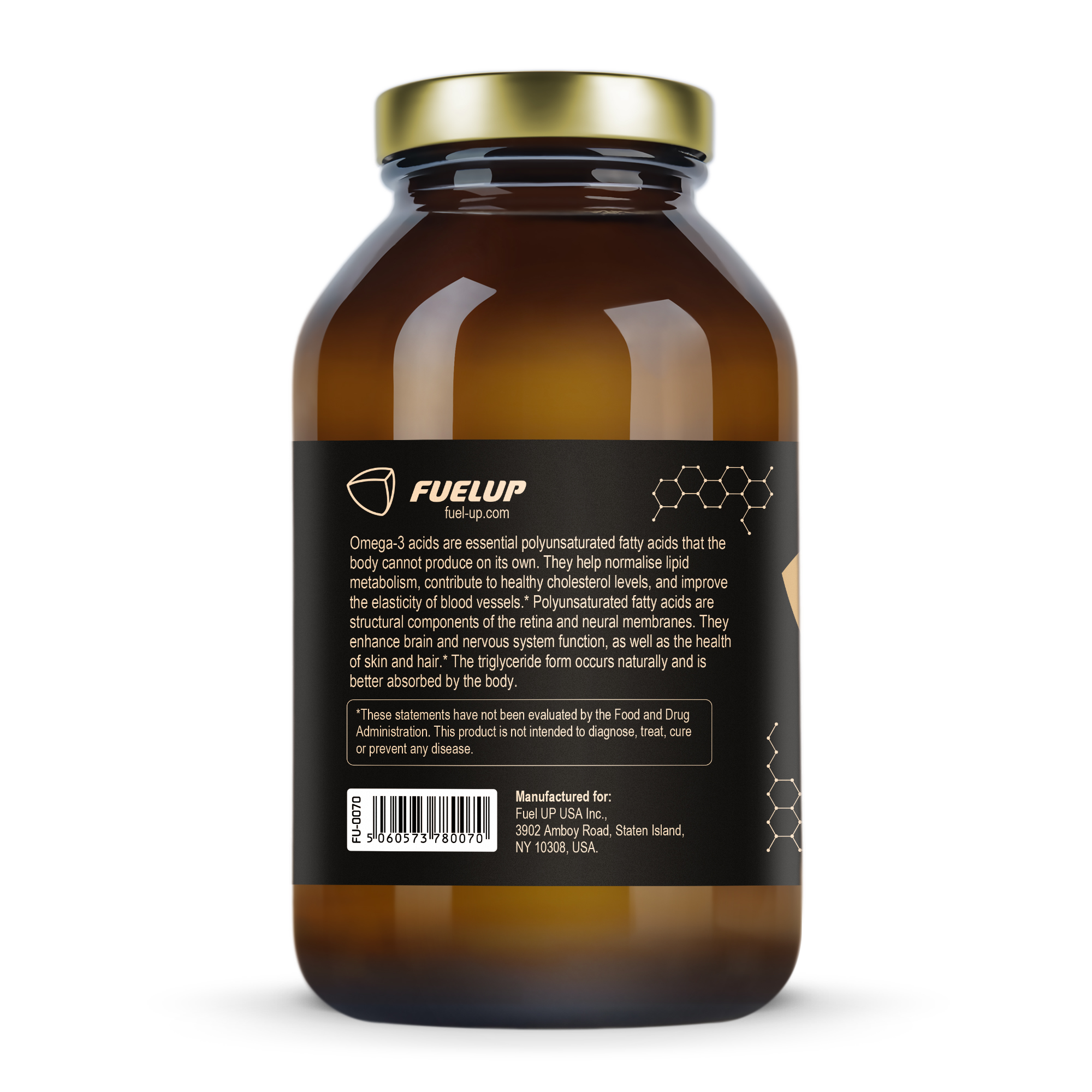 Склад риб'ячого жиру Омега-3 Fuel Up 1000 mg на етикетці