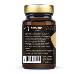 Склад янтарної кислоти Fuel Up 250 mg на етикетці банки