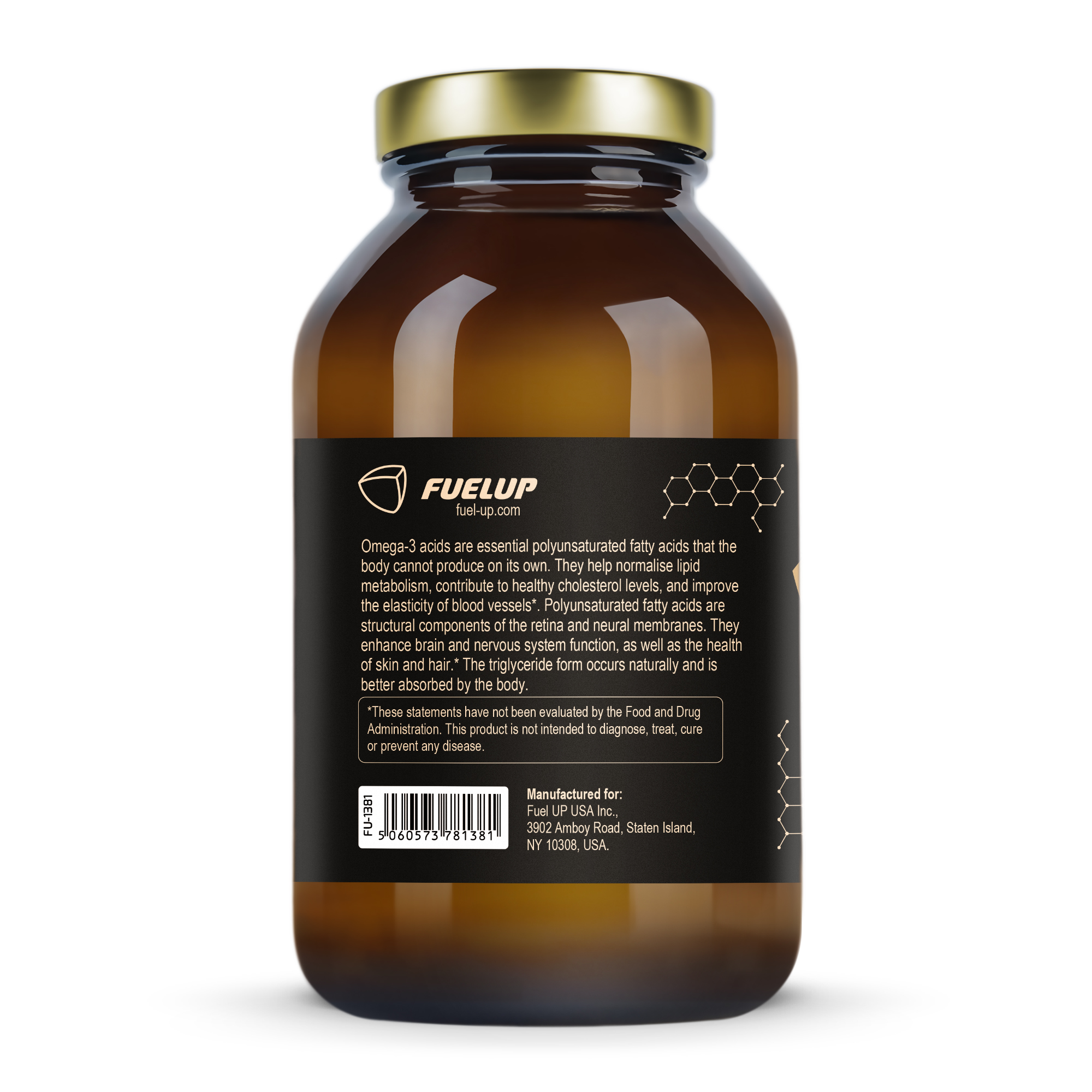 Склад ультра омега-3 Fuel Up 750 на етикетці 180 vegsoftgels