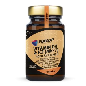 Fuel Up Vitamin D3 + K2 MK-7 4000 IU / 100 mcg 120 капсул, спереду