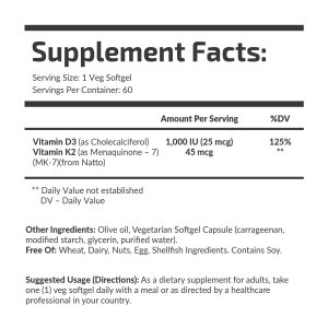 Упаковка Vitamin D3 + K2 MK-7 Fuel Up 120 шт, збоку.