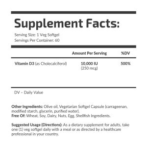 Банка Vitamin D3 10000 IU Fuel Up 60 шт, вигляд під кутом.