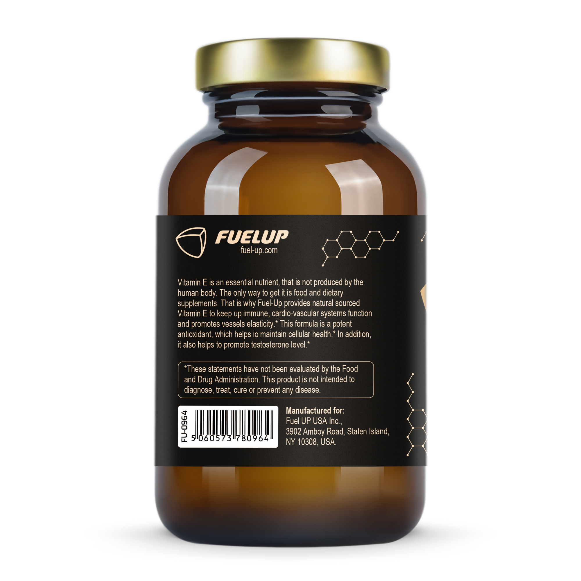 Таблиця складу Vitamin E 400 IU Fuel Up на етикетці 240 softgels
