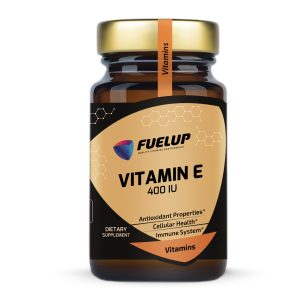Fuel Up Vitamin E 400 IU 50 капсул, фронтальна сторона банки