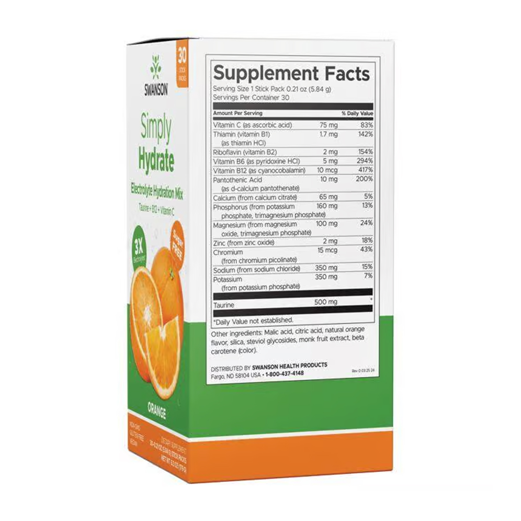 Simply Hydrate Electrolyte Hydration Mix - 30 packs Orange фото2