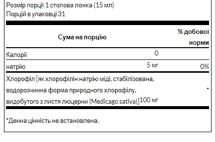 Liquid Chlorophyll 100mg - 473ml (16FL OZ) фото2